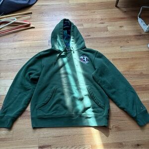 vintage tommy hilfiger mens pullover hoodie small green